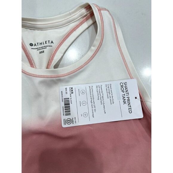 Athleta NWT Shanti Printed Crop Tank in Sea Spray Vintage Plum Size XXS - Picture 3 of 4